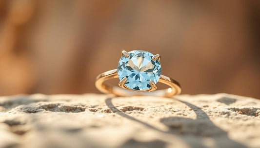 Anillos de compromiso con aguamarina: frescura y originalidad Bodhana - BODHANA