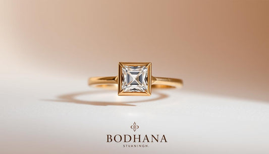 Anillos de compromiso con diamante cuadrado: elegancia geométrica en Bodhana - BODHANA