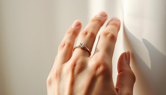 Cómo luce un anillo de compromiso de oro rosa en la mano: ejemplos Bodhana - BODHANA