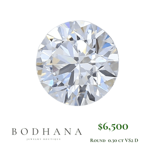 0.30 ct Diamante Lab Redondo Brillante D VS2 - BODHANA