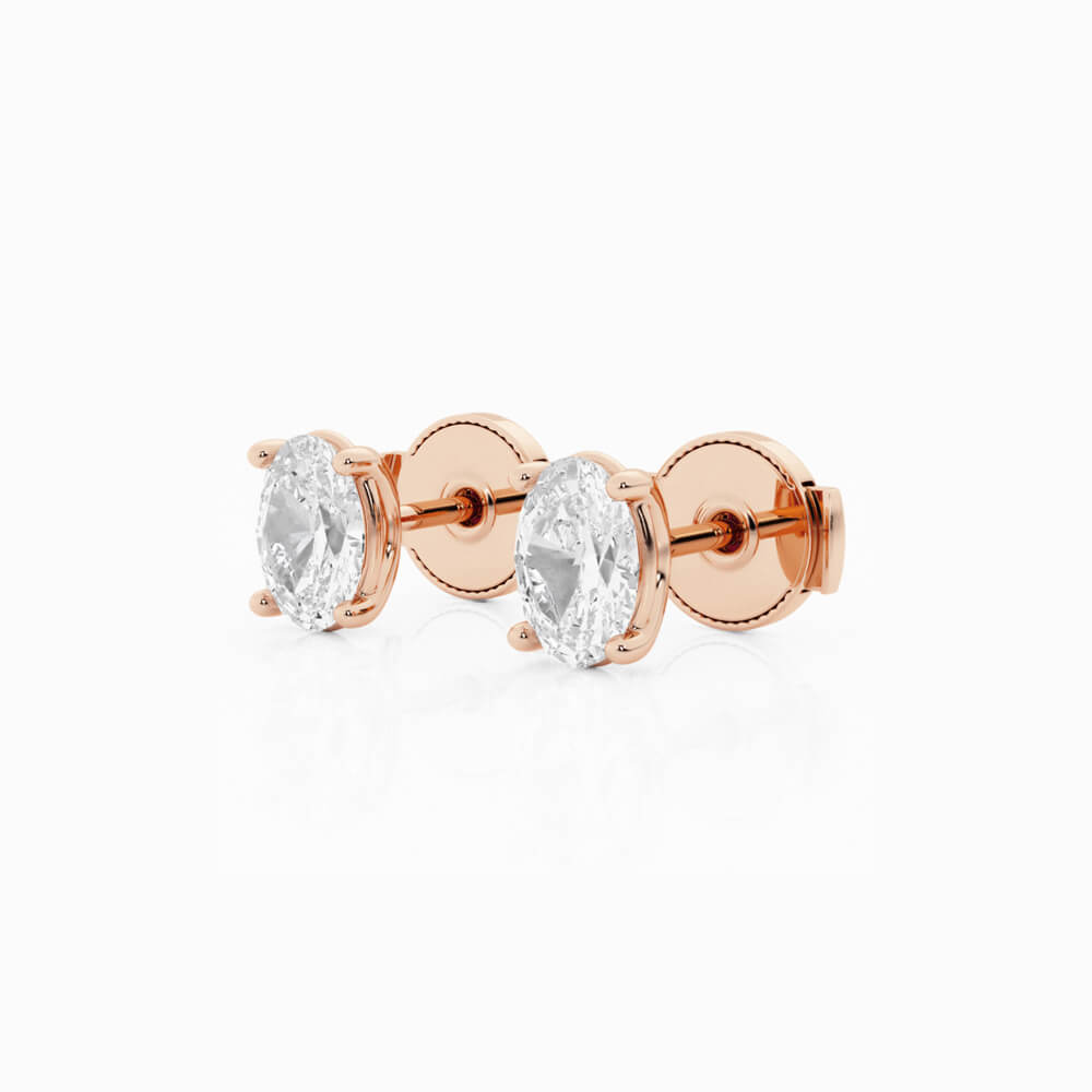 0.5 a 2.5 ct Aretes con diamante Corte Oval - BODHANA
