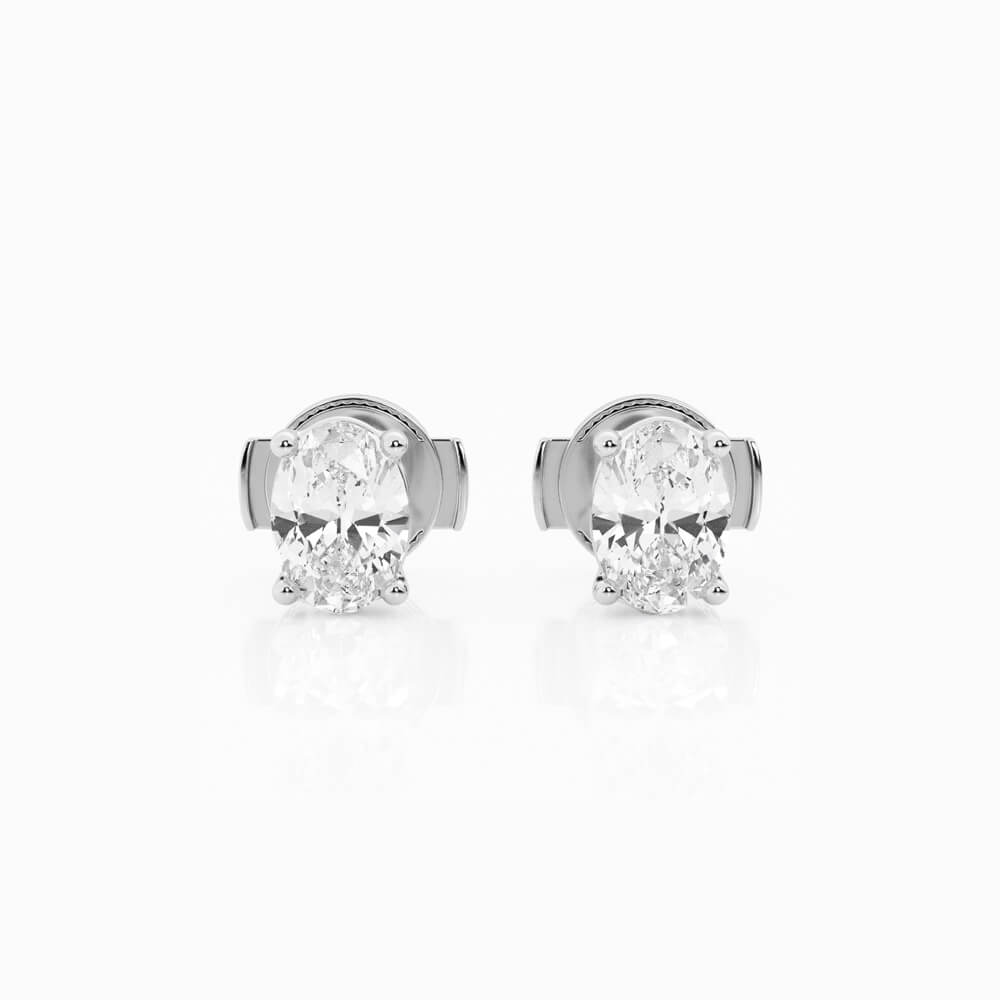0.5 a 2.5 ct Aretes con diamante Corte Oval - BODHANA