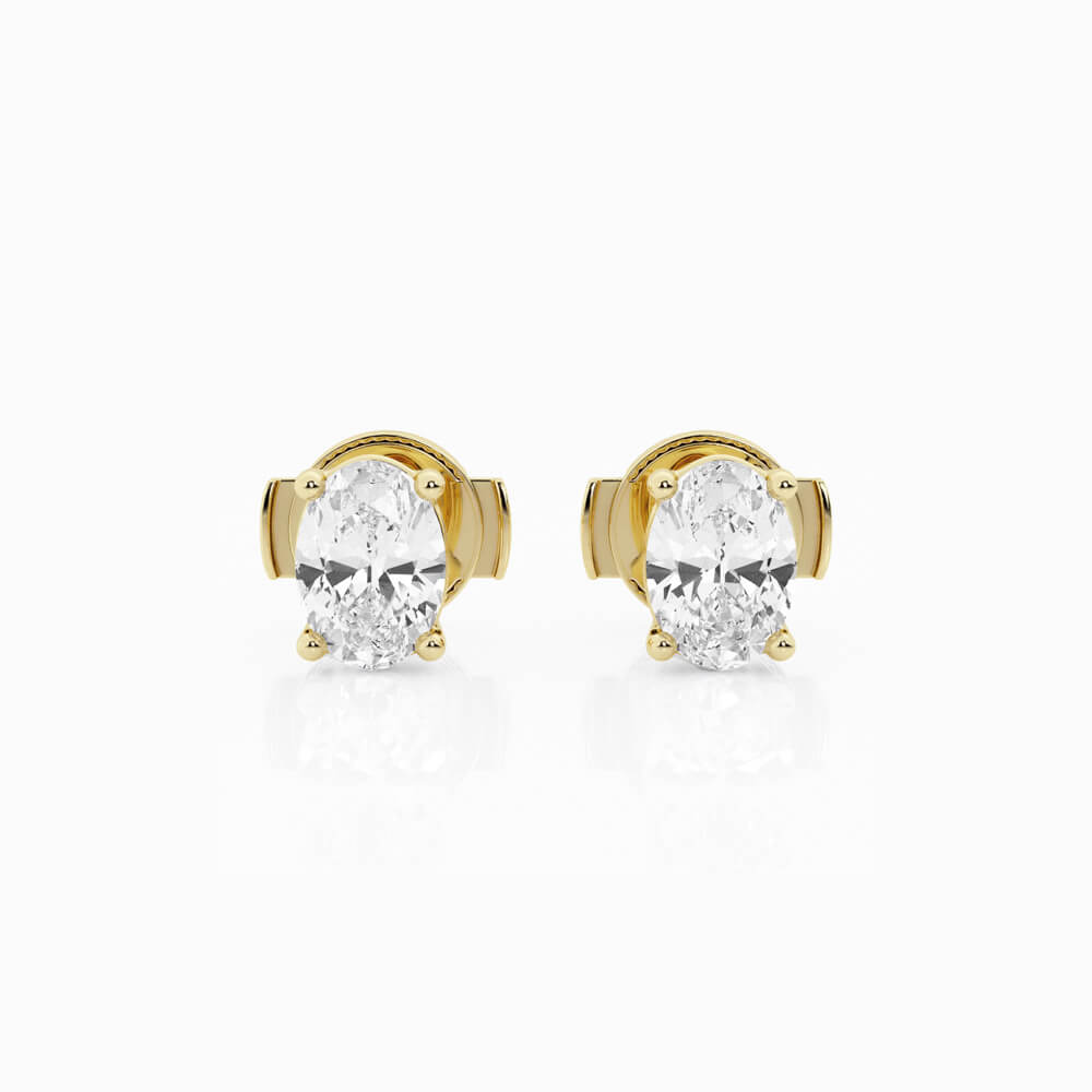 0.5 a 2.5 ct Aretes con diamante Corte Oval - BODHANA