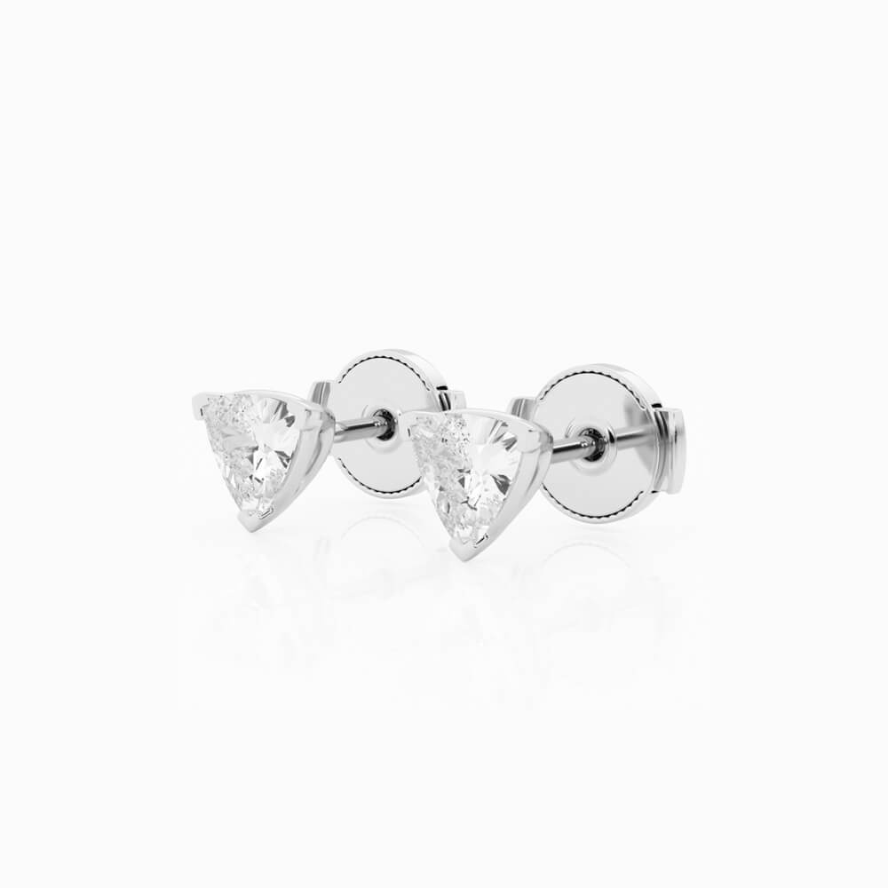 0.50 - 1 ct Aretes con diamante Trillion Oro blanco - BODHANA