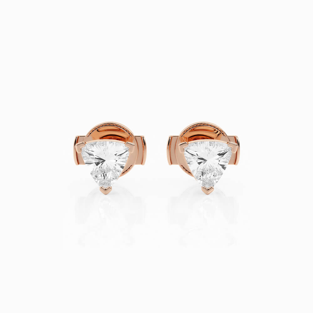 0.50 - 1 ct Aretes con diamante Trillion Oro blanco - BODHANA