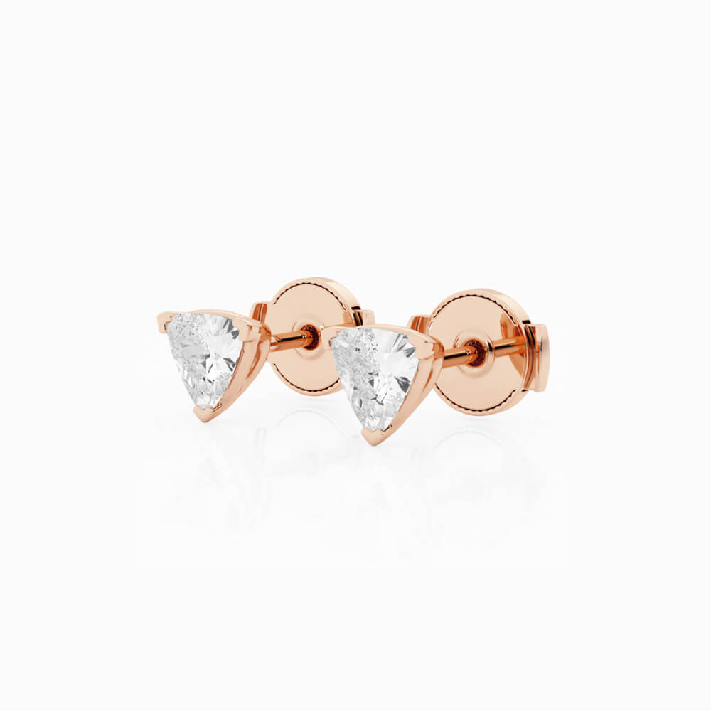 0.50 - 1 ct Aretes con diamante Trillion Oro blanco - BODHANA
