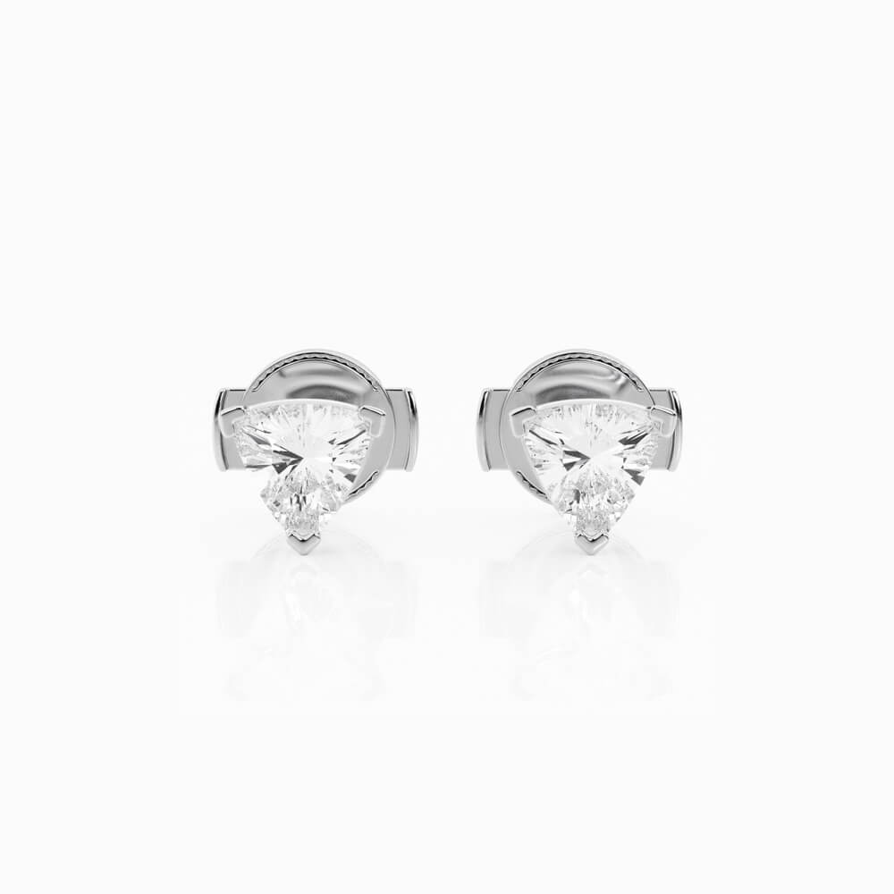 0.50 - 1 ct Aretes con diamante Trillion Oro blanco - BODHANA