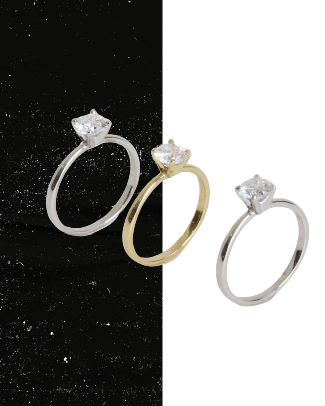 0.50 ct Anillo de compromiso con diamante redondo en oro 14 kilates - BODHANA