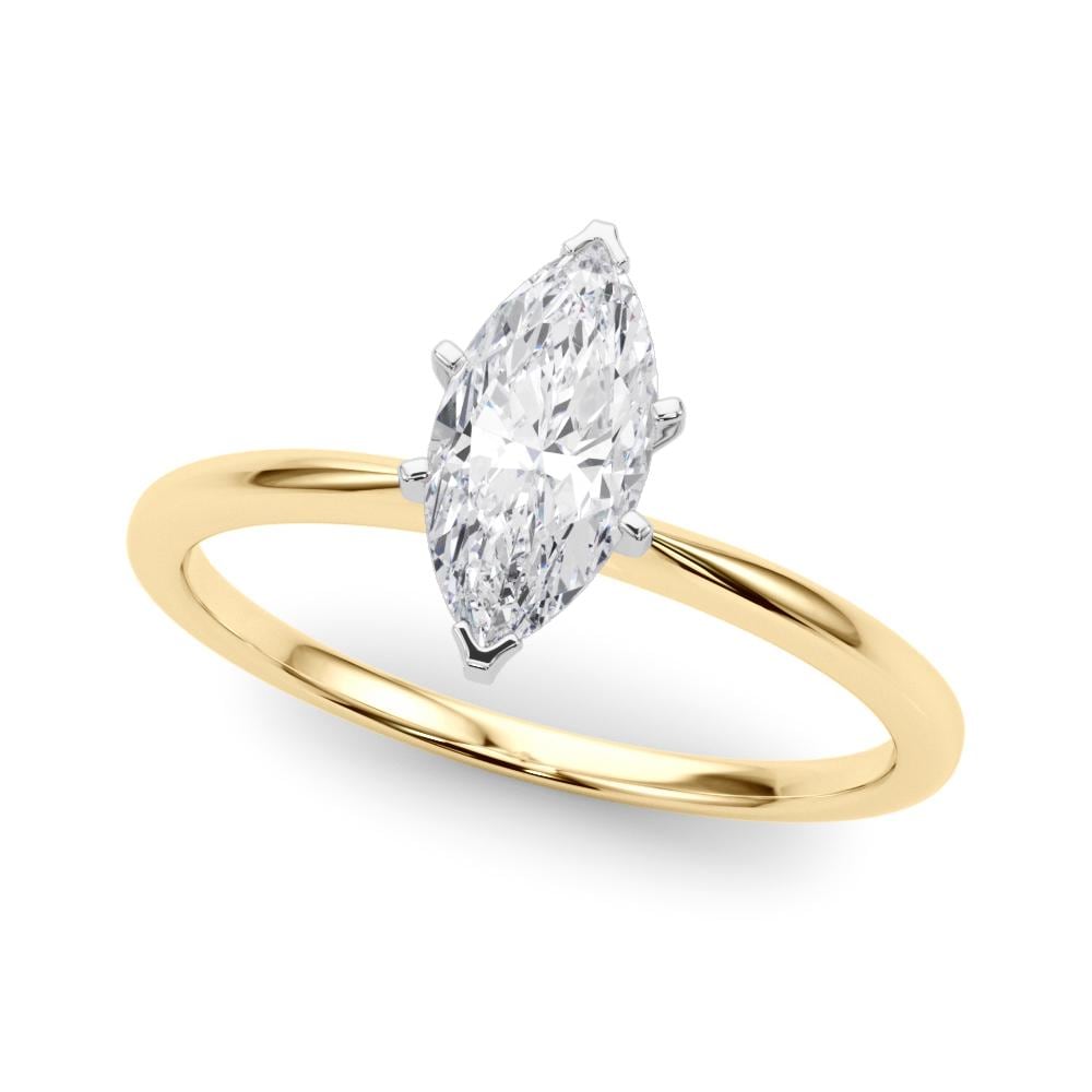 1 ct Anillo de compromiso con diamante Corte Marquise Oro de 14k - BODHANA
