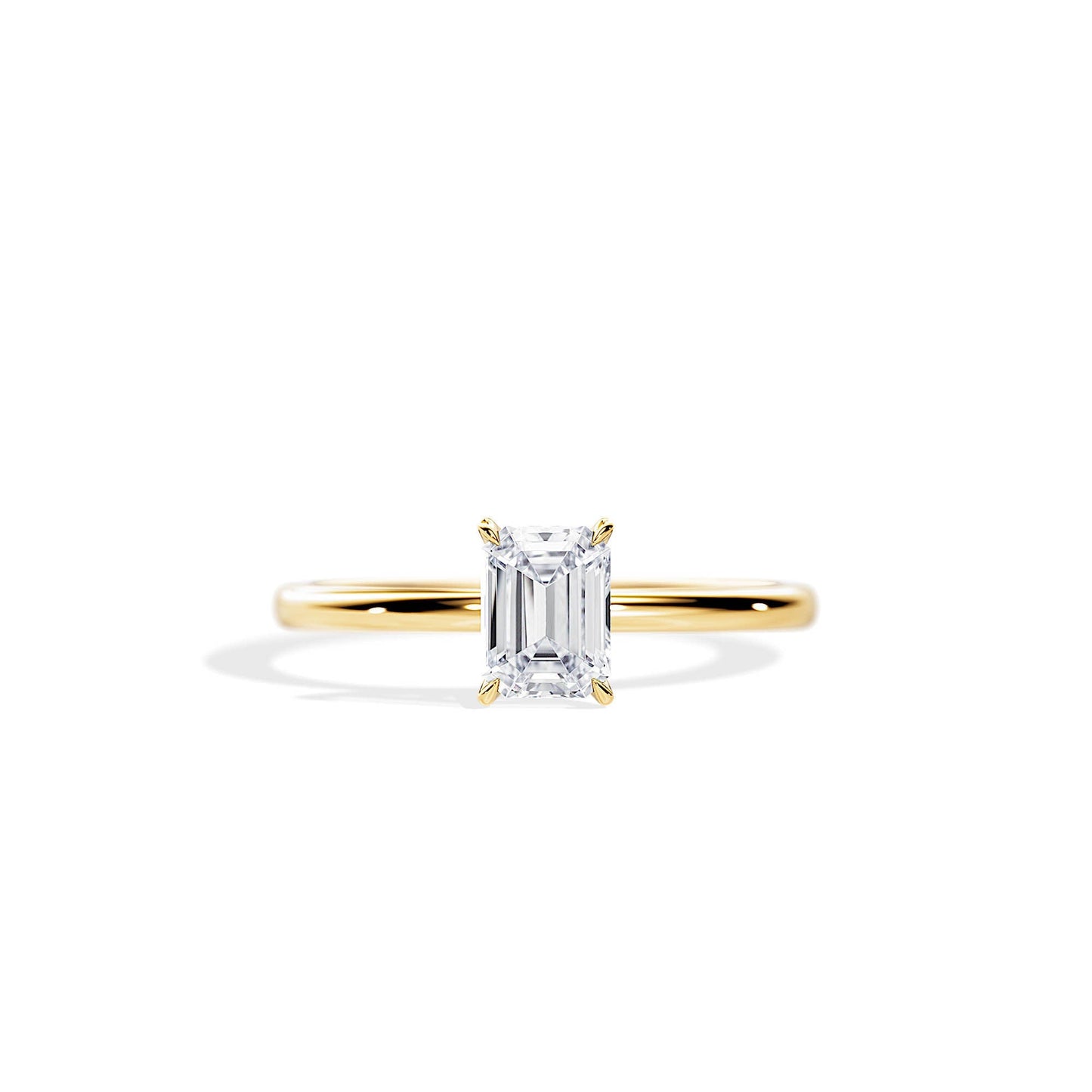 1 ct Anillo de compromiso con diamante Esmeralda Oro 14 K - BODHANA