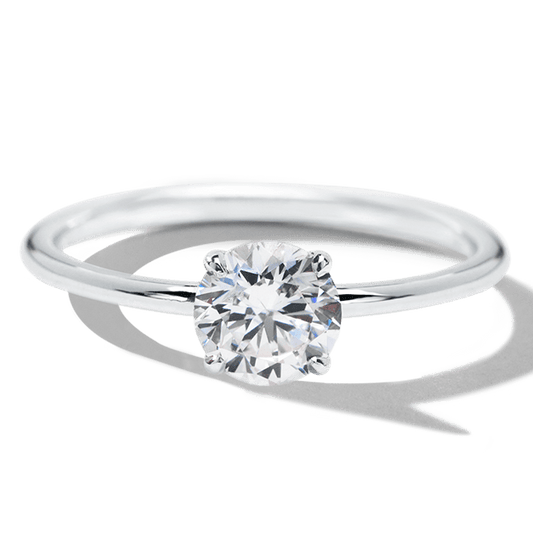 1 ct anillo de compromiso solitario REDONDO OVAL ESMERALDA PRINCESA ASSHER en plata fina 925 con Diamante de Laboratorio - BODHANA