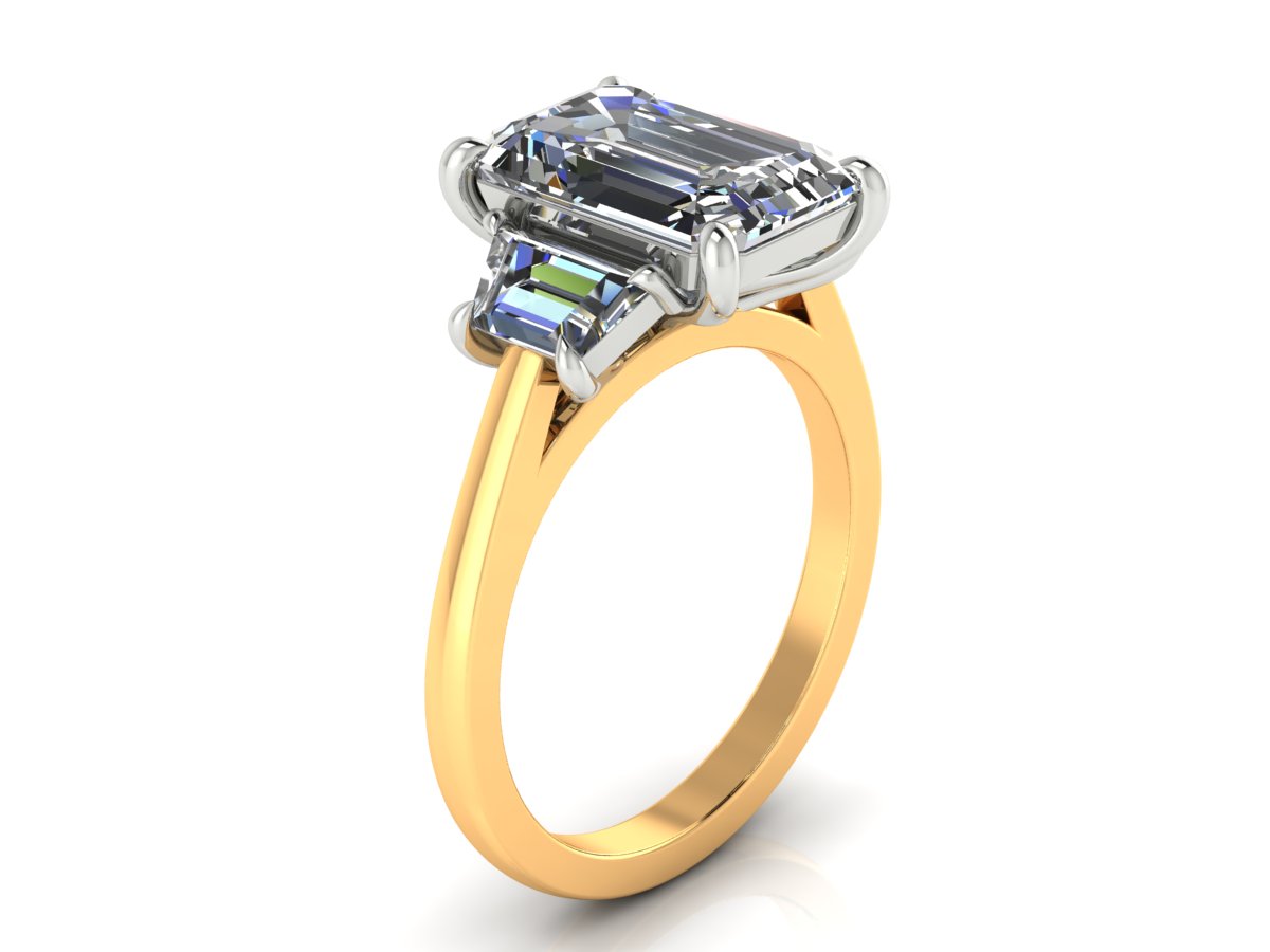 montura personalizda + 2 diamantes laterales 0.30 ct cada uno