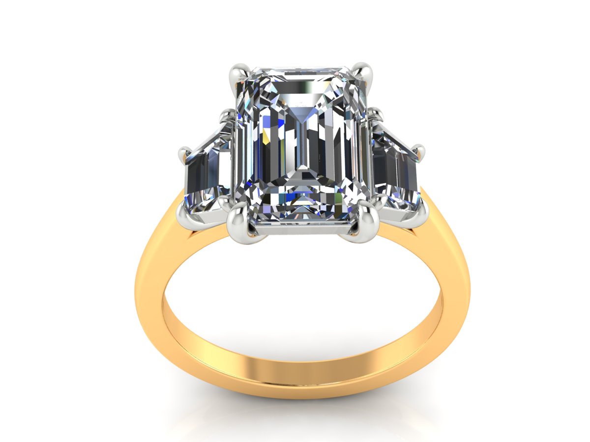 montura personalizda + 2 diamantes laterales 0.30 ct cada uno