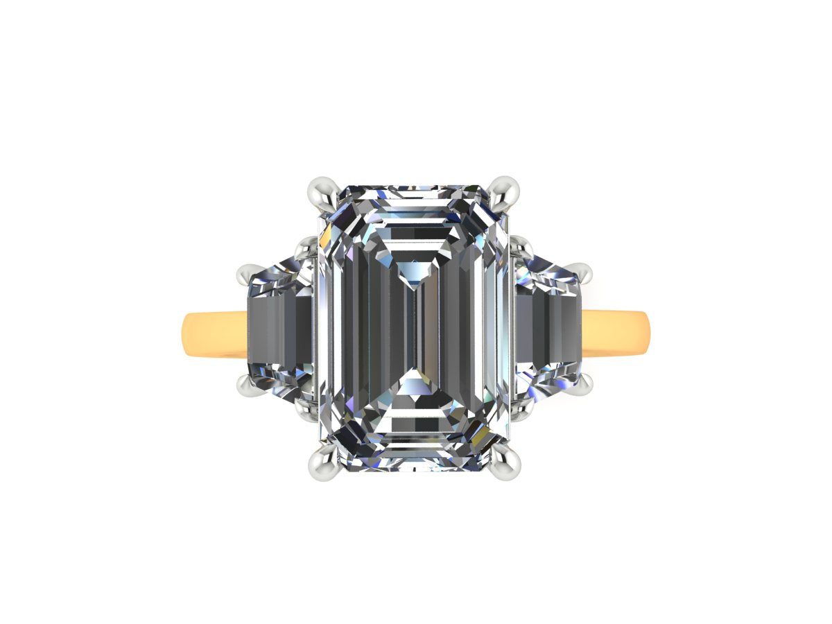 montura personalizda + 2 diamantes laterales 0.30 ct cada uno