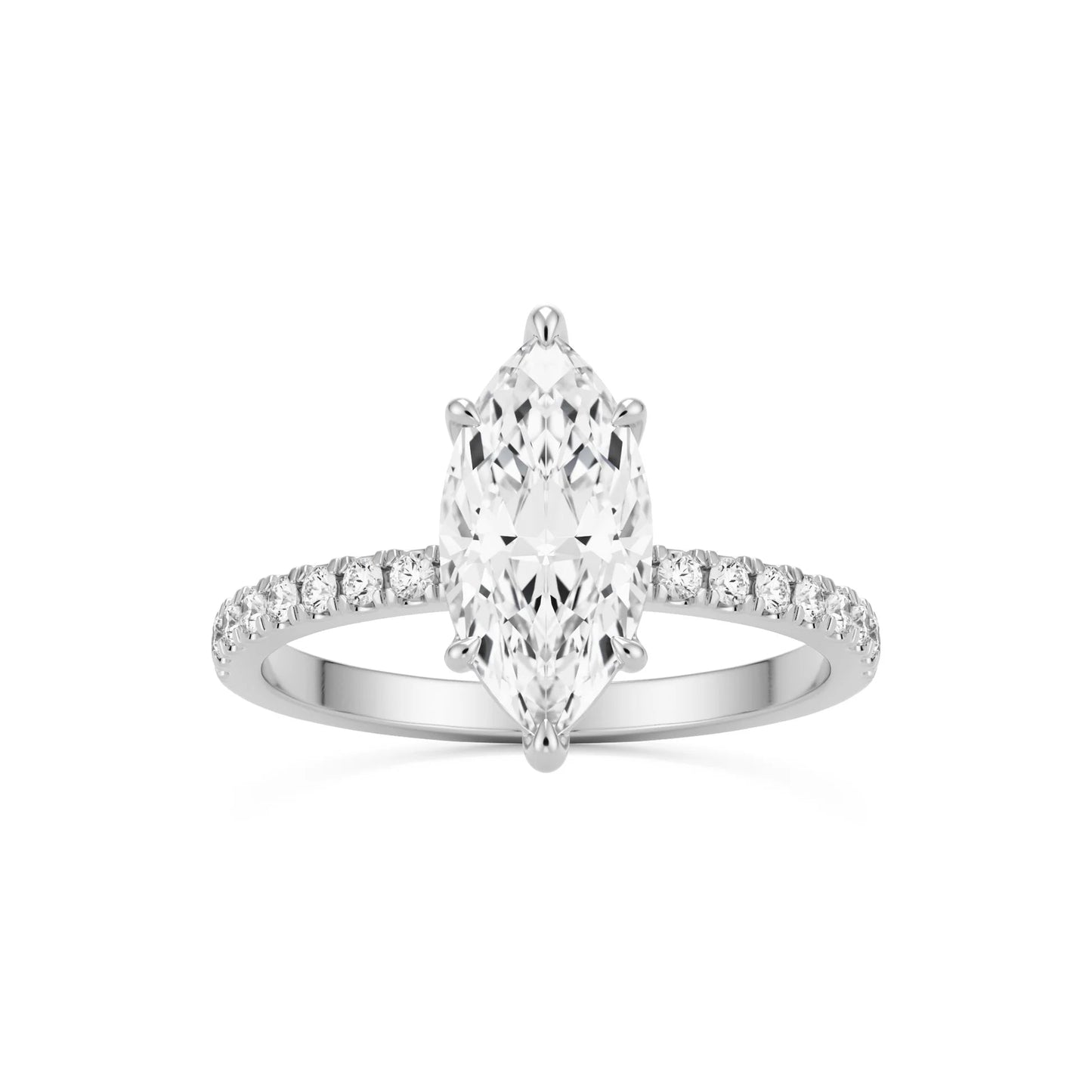 2.25 ct Anillo de compromiso con diamante Marquise Oro 14k - BODHANA
