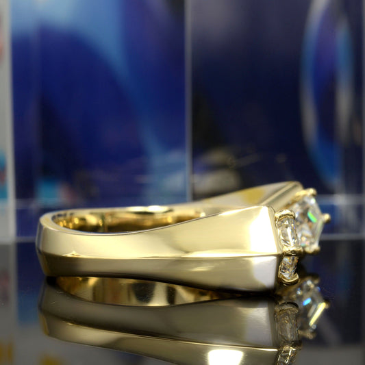 Anillo Compromiso Hombre Diamante Laboratorio Cometa 1.40 Quilates