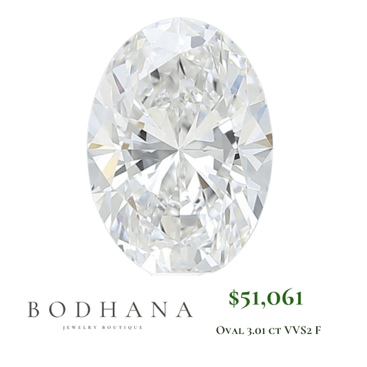 3.01 ct Diamante Lab Corte Oval VVS2 F - BODHANA