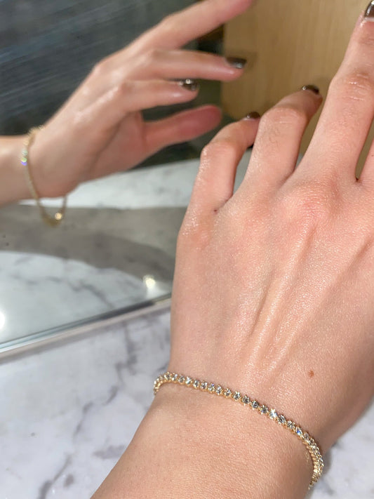 3 - 5 ct Pulsera Tenis con diamantes redondo Oro 14 Kilates - BODHANA