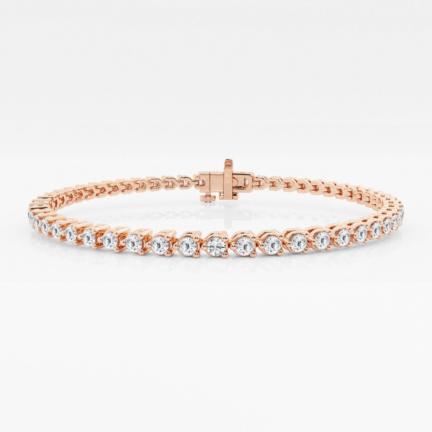3 - 5 ct Pulsera Tenis con diamantes redondo Oro 14 Kilates - BODHANA