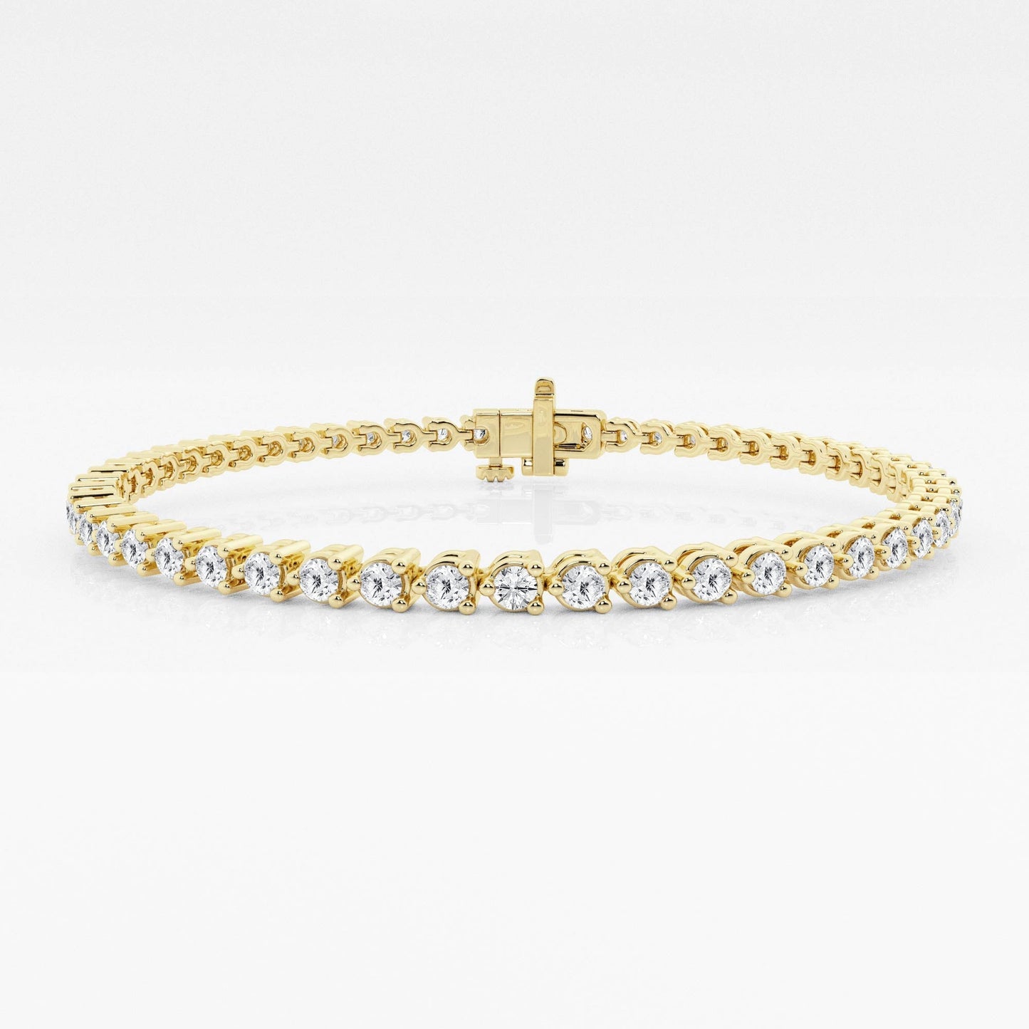 3 - 5 ct Pulsera Tenis con diamantes redondo Oro 14 Kilates - BODHANA