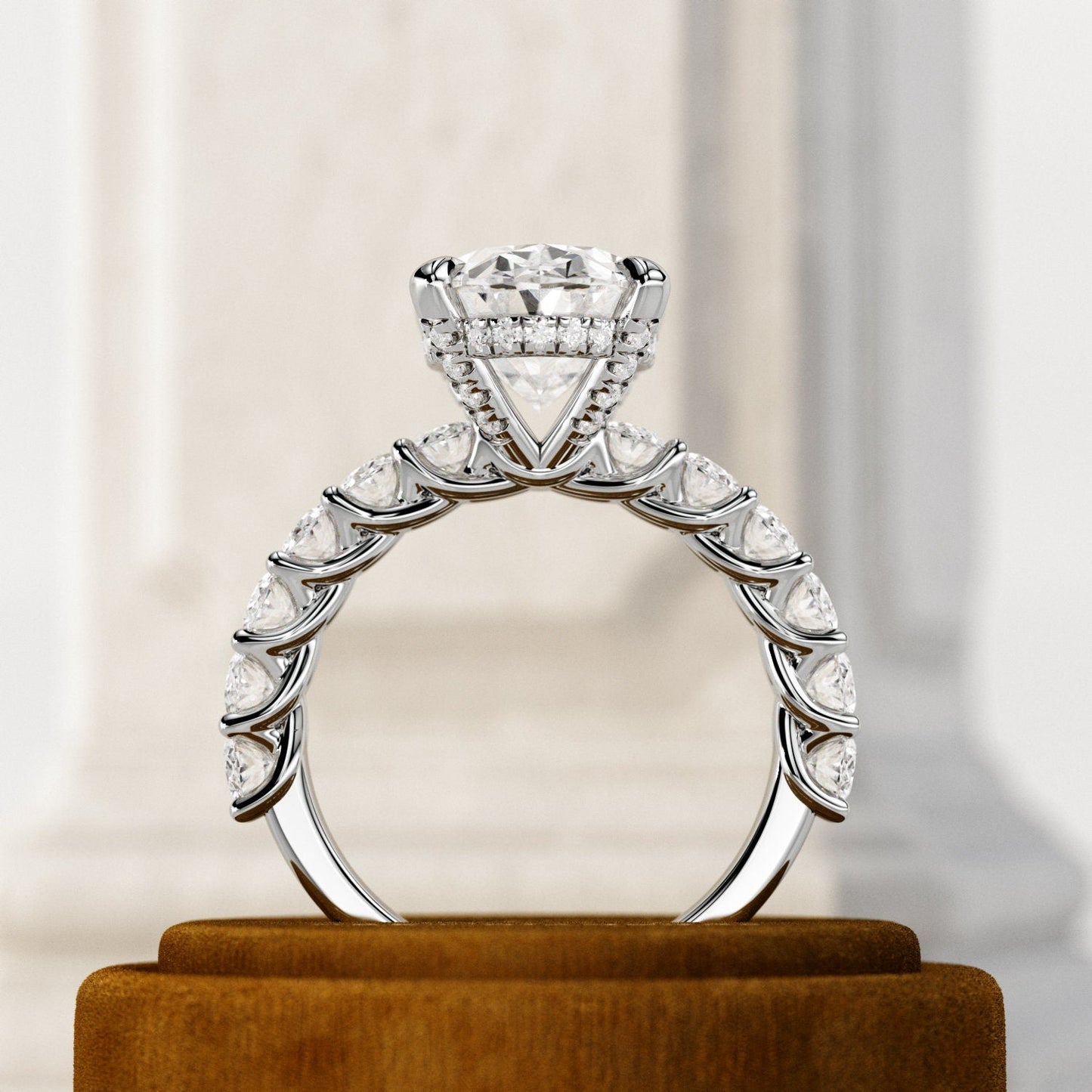 5 ct Anillo de compromiso con diamante Ovalado Oro 14K - BODHANA