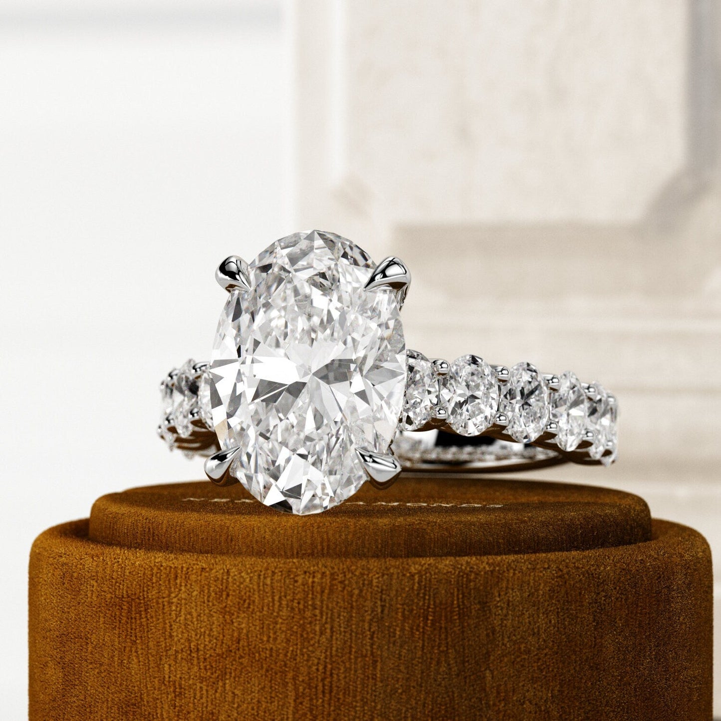 5 ct Anillo de compromiso con diamante Ovalado Oro 14K - BODHANA