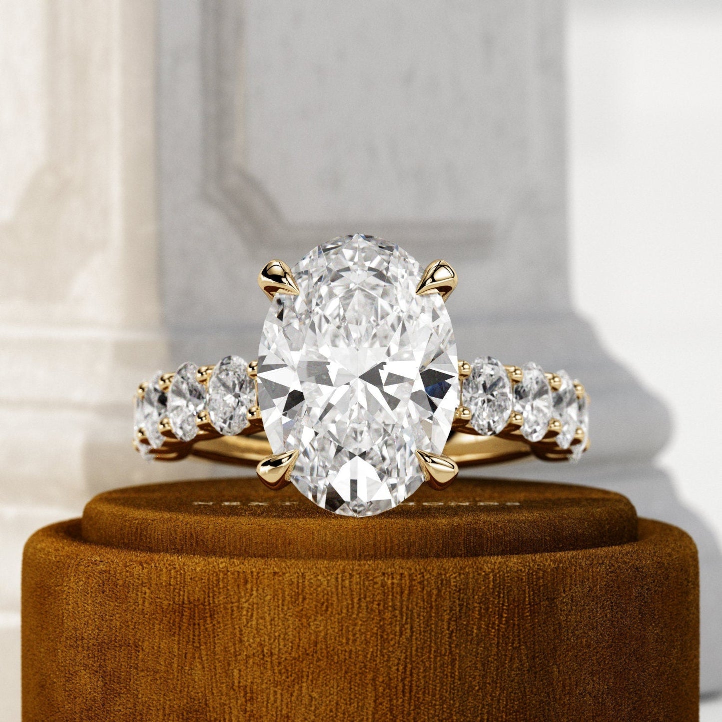 5 ct Anillo de compromiso con diamante Ovalado Oro 14K - BODHANA