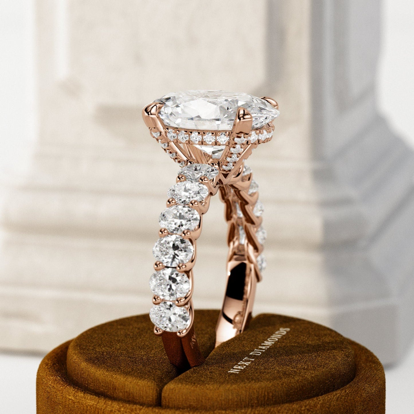 5 ct Anillo de compromiso con diamante Ovalado Oro 14K - BODHANA