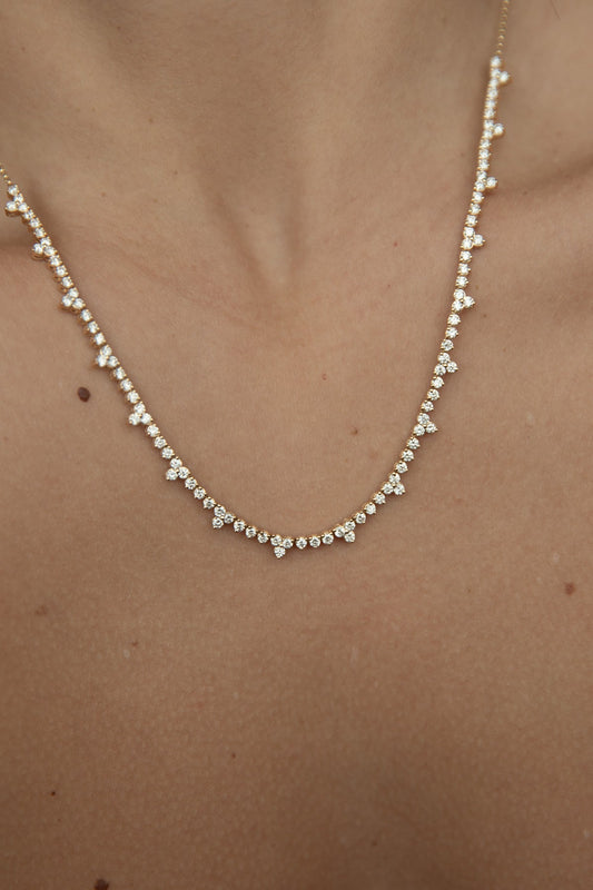 Cadena Riviera con diamantes lab de 3 ct - BODHANA