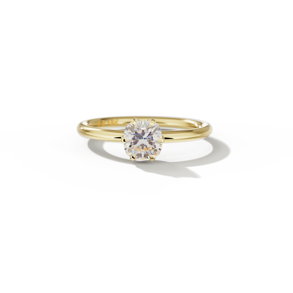Montura clásico solitario de seis uñas para anillo de compromiso - BODHANA