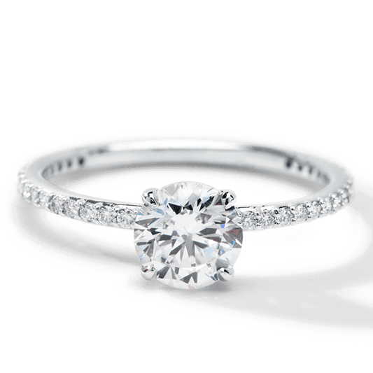 Montura pavé para anillo de compromiso (no incluye diamante central) - BODHANA