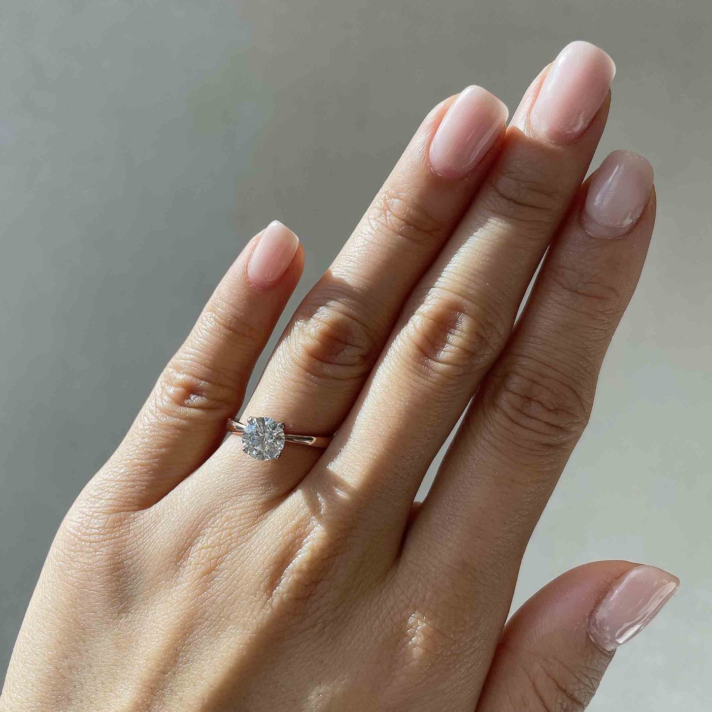 1.00 ct Anillo de compromiso con diamante Redondo Oro blanco - BODHANA