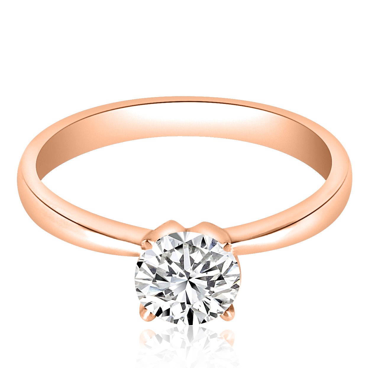 1.00 ct Anillo de compromiso con diamante Redondo Oro blanco - BODHANA