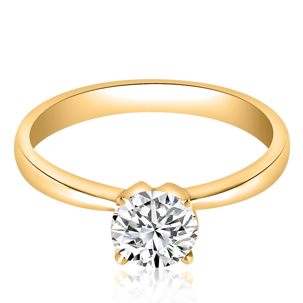 1.00 ct Anillo de compromiso con diamante Redondo Oro blanco - BODHANA
