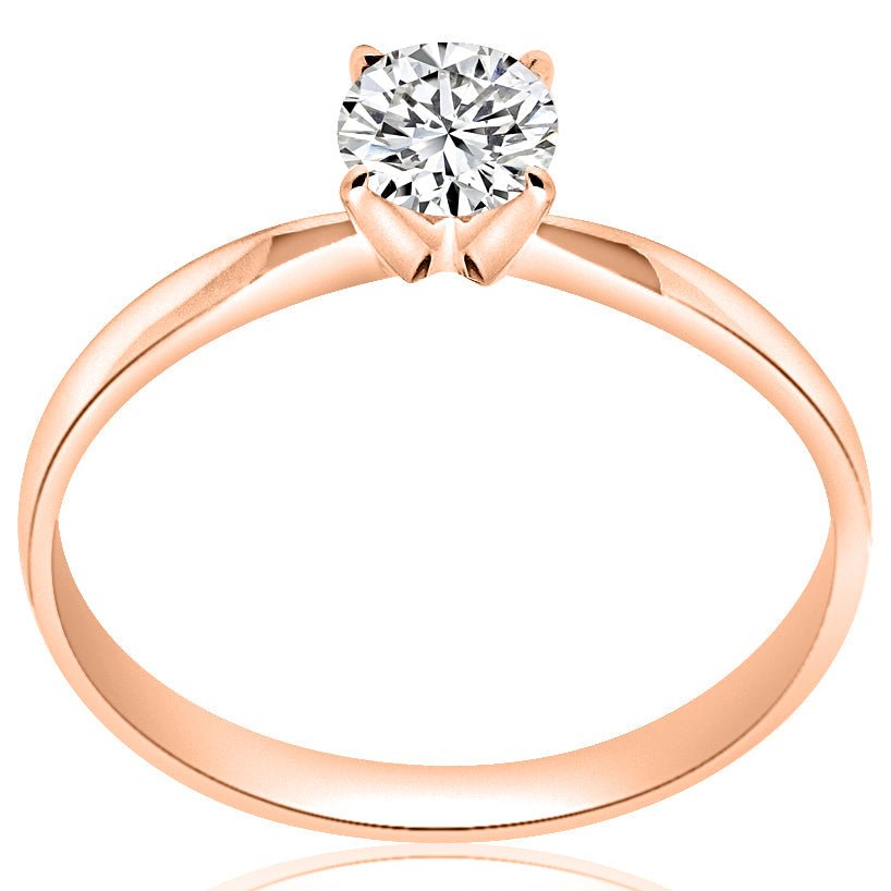 1.00 ct Anillo de compromiso con diamante Redondo Oro blanco - BODHANA