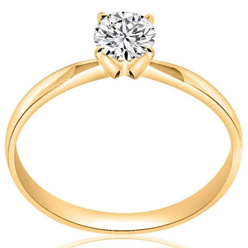 1.00 ct Anillo de compromiso con diamante Redondo Oro blanco - BODHANA
