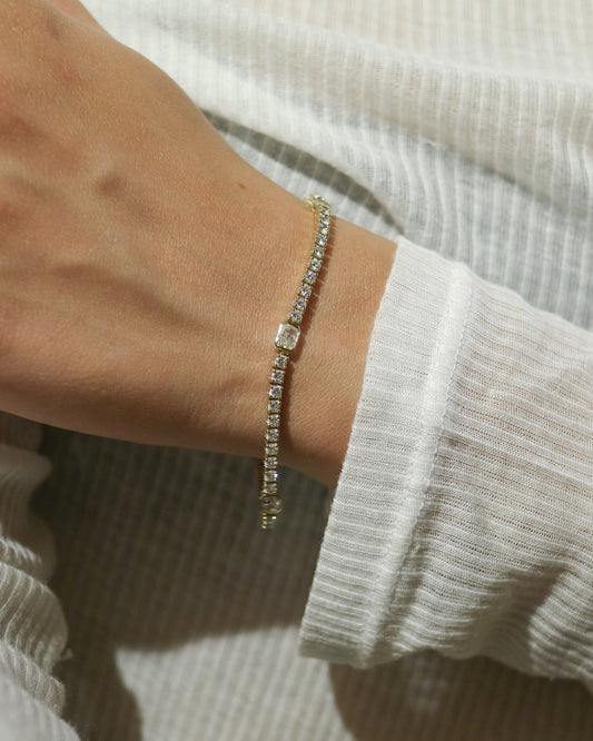 Pulsera Tenis con Diamante Radiante - BODHANA