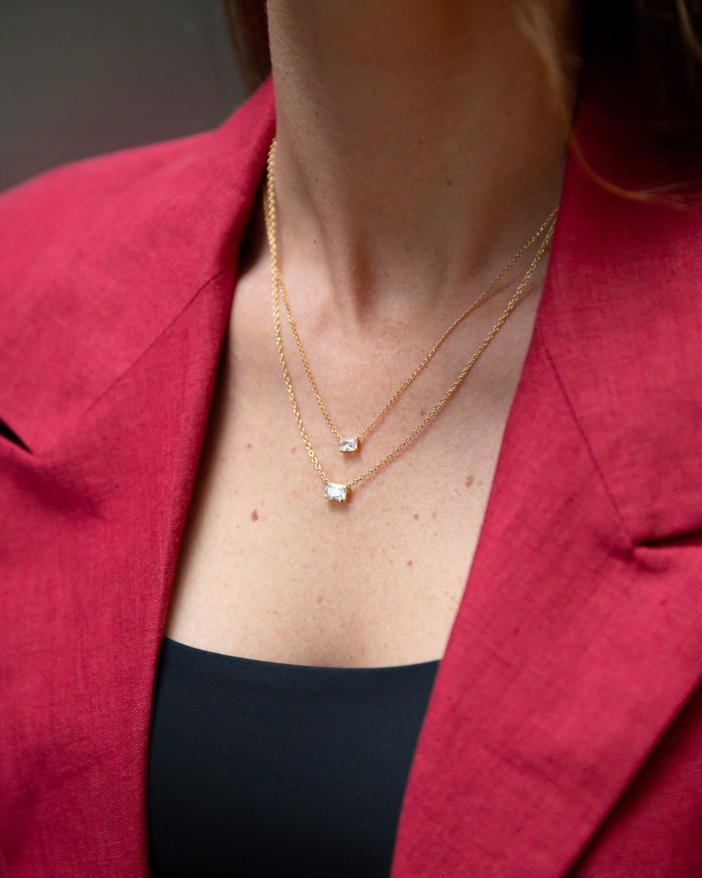 collar de oro con diamante Oval - BODHANA