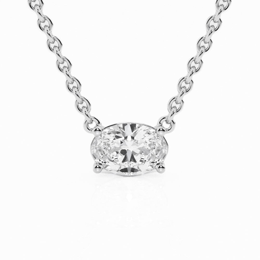 collar de oro con diamante Oval - BODHANA