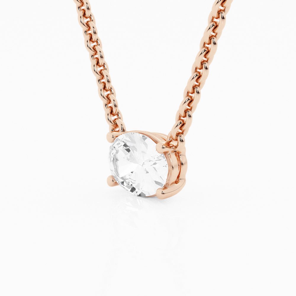 collar de oro con diamante Oval - BODHANA