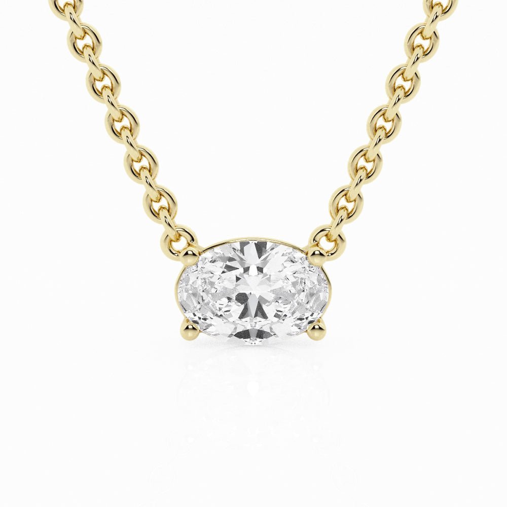 collar de oro con diamante Oval - BODHANA