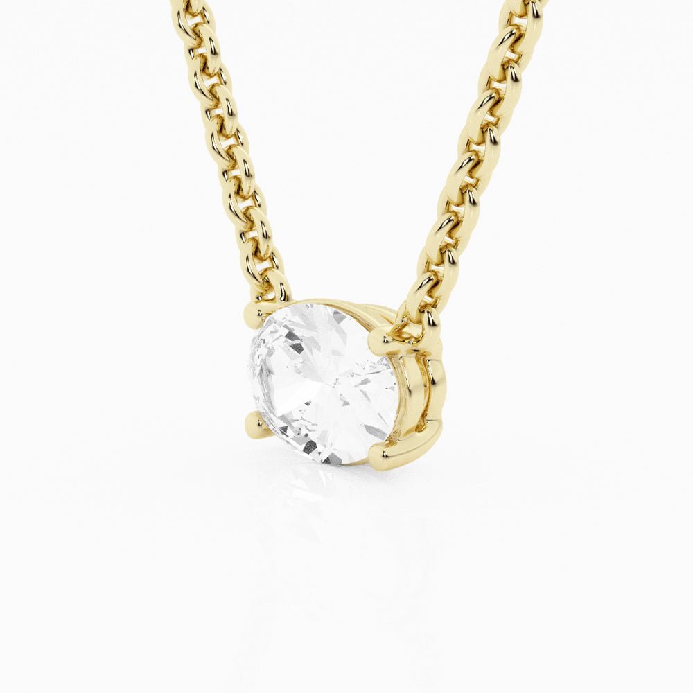 collar de oro con diamante Oval - BODHANA