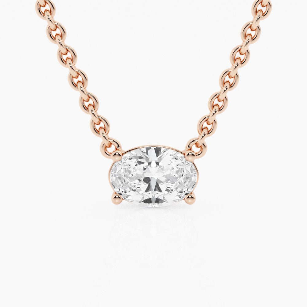 collar de oro con diamante Oval - BODHANA