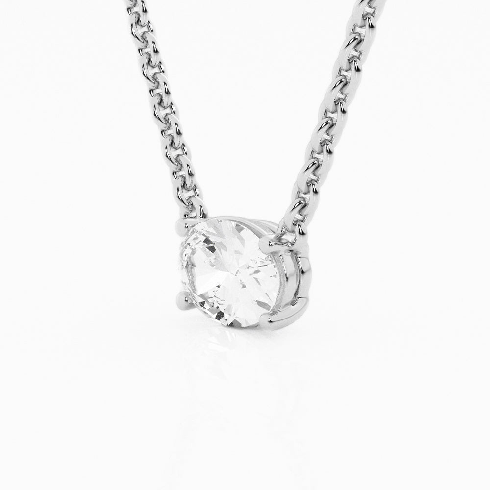 collar de oro con diamante Oval - BODHANA
