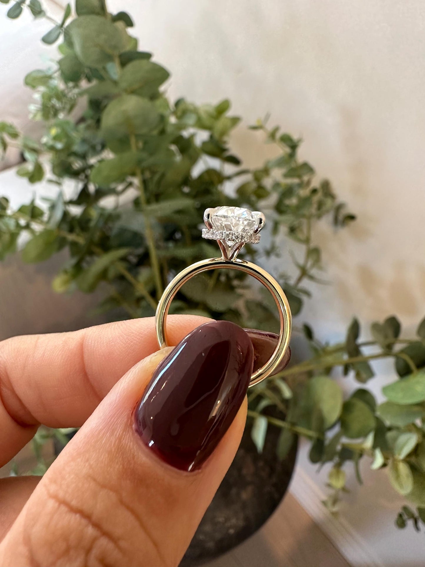 Anillo de Compromiso Ovalado de Diamante LAB de 3 CT, Anillo de Diamante Creado en Laboratorio, Anillo Ovalado con Halo Oculto, Anillo de Compromiso Ovalado, Anillo de Diamante, Diamante IGI