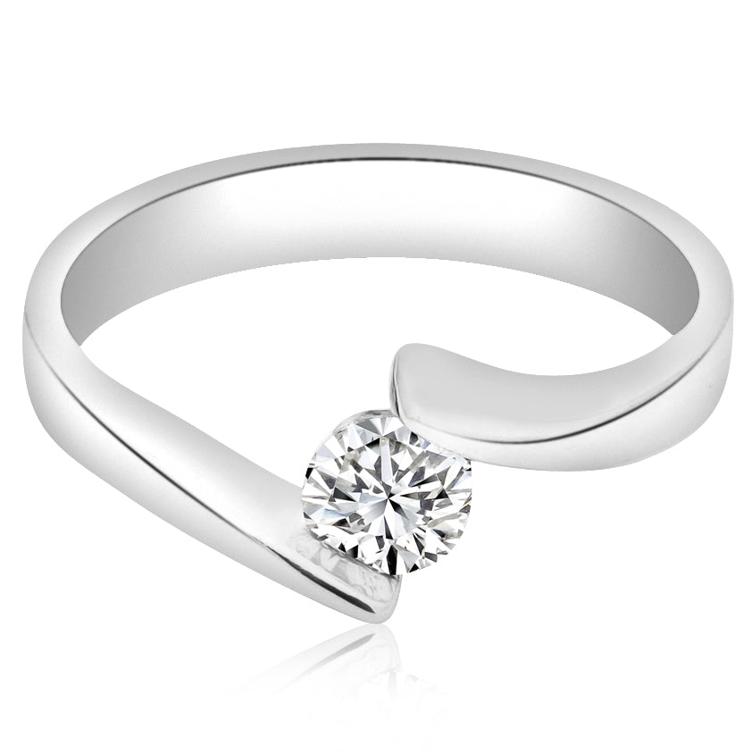 Montura Anillo de compromiso solitario con diseño twist (no incluye diamante central) - BODHANA