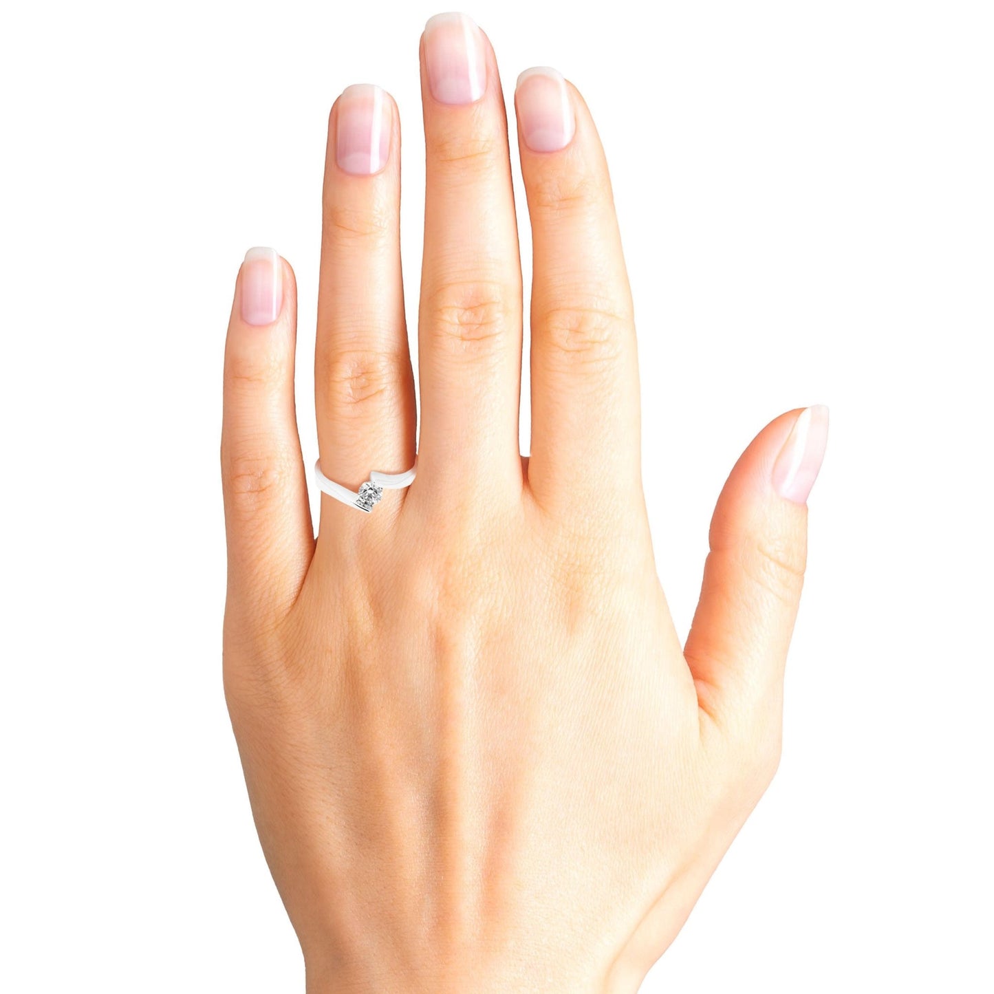 Montura Anillo de compromiso solitario con diseño twist (no incluye diamante central) - BODHANA
