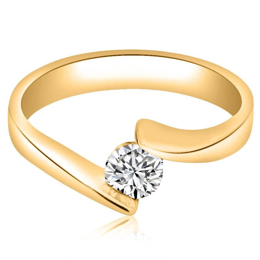 Montura Anillo de compromiso solitario con diseño twist (no incluye diamante central) - BODHANA