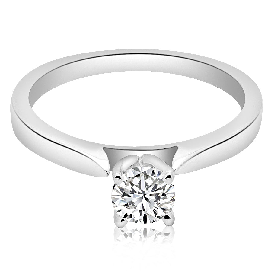 montura catedral para anillo de compromiso solitario (no incluye diamante central) - BODHANA