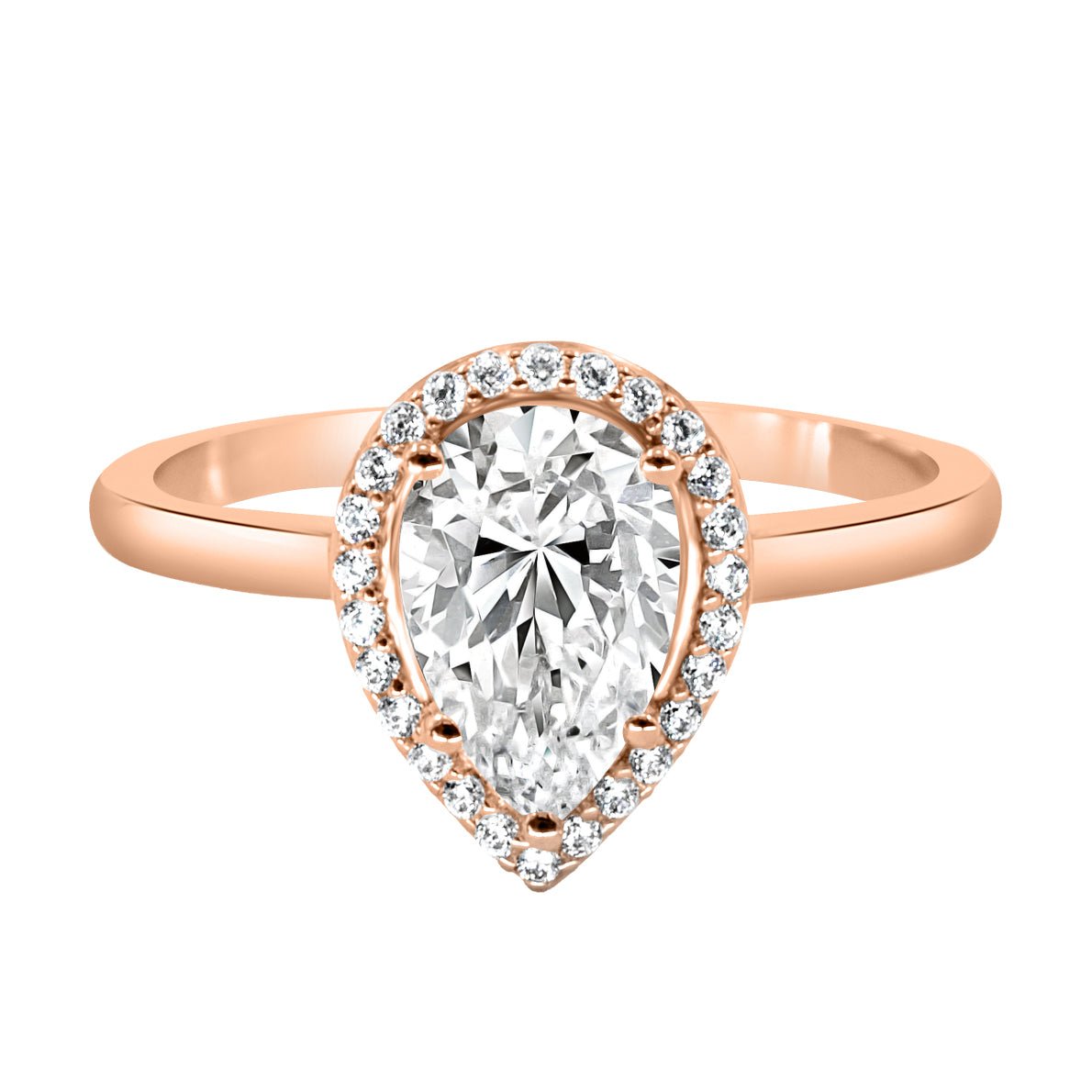 Montura estilo halo cojín para anillo de compromiso (no incluye diamante central) - BODHANA